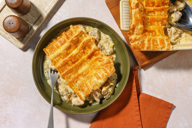 Hojaldre de pollo al estilo británico