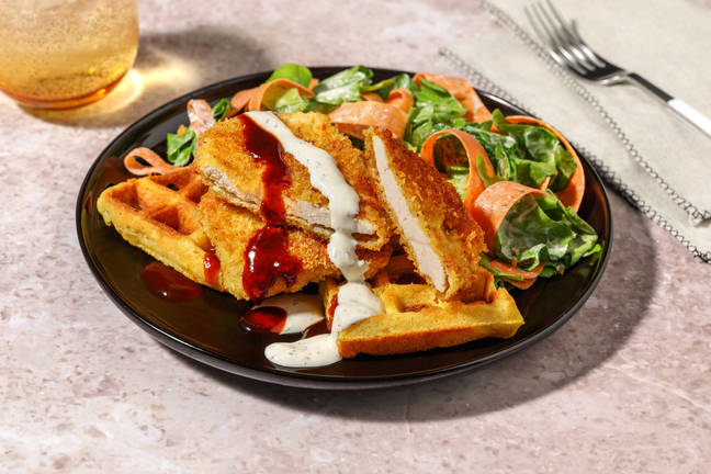 Diner-style Crispy Chicken and Waffles