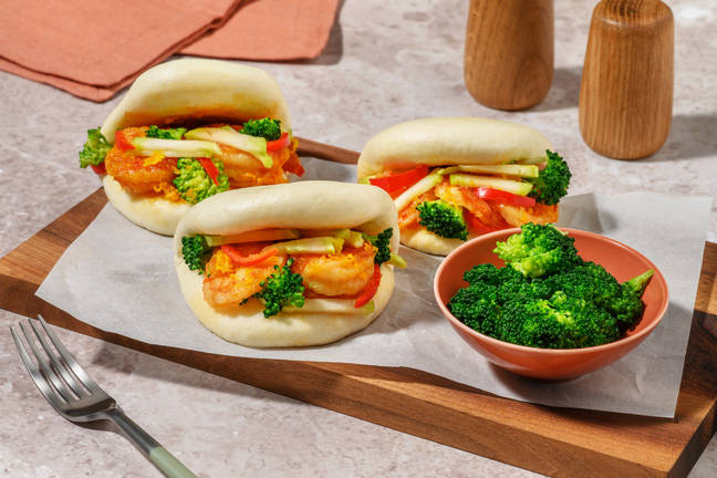 Bao buns met frisse sinaasappelgarnalen