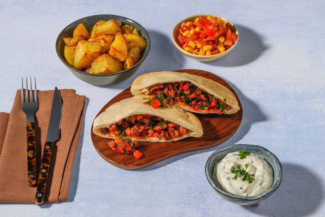 Athlete's Choice: Chicken Pitas with Potatoes & Corn