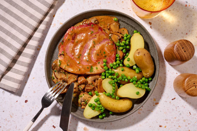 Quick Gammon in Black Garlic Mushroom Sauce