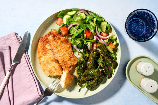 Crispy Basa with Padron Peppers
