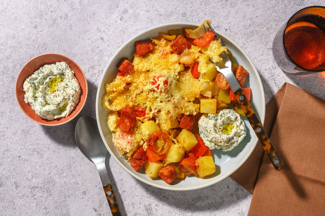 Chorizo-Kartoffel-Auflauf mit Käsekruste