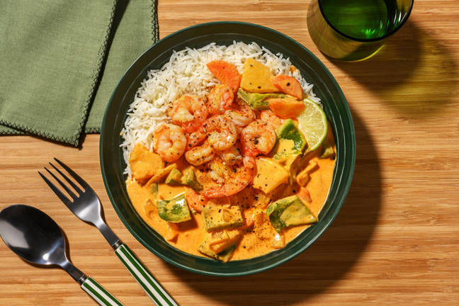 Crevettes & curry tropical coco-ananas