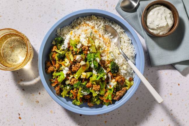 Mince and Broccoli Bowl with Cashel Blue® Cheese