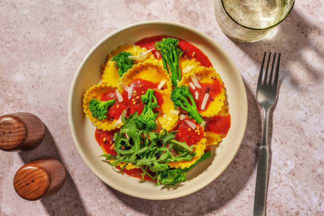 'Nduja and Red Pepper Ravioli Arrabbiata