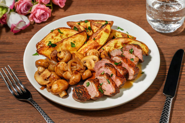 Entenbrust mit geschmorten Pilzen