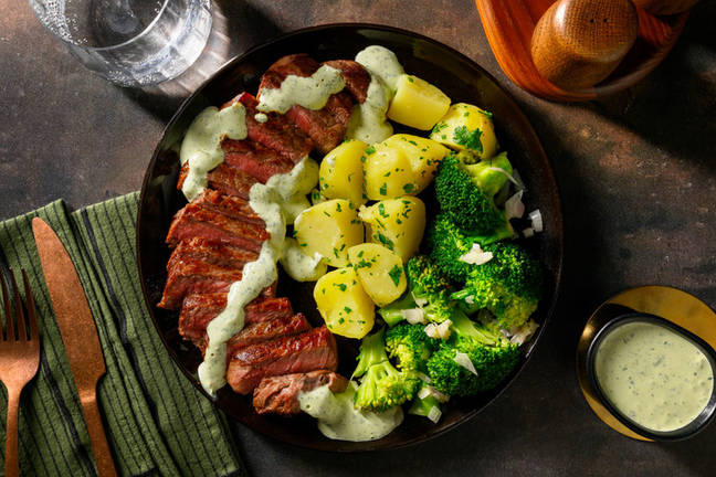 Hirschsteak mit Frankfurter Grüner Soße