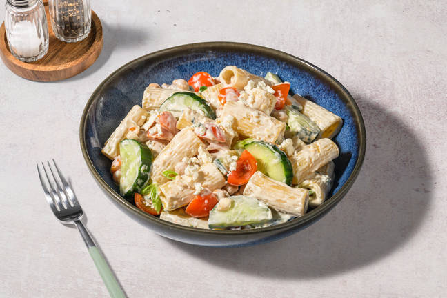 Tahini Chickpea Pasta Salad