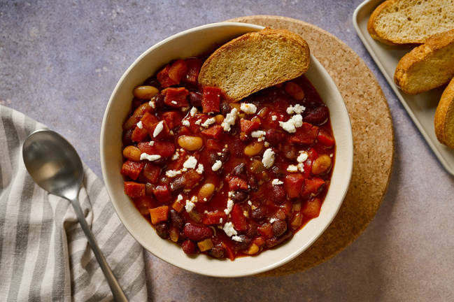 Super Quick Chorizo and Bean Stew