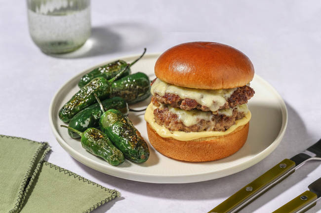 Smash burger de ternera con queso