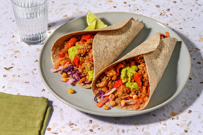 Zoet-pittige kipwraps met guacamole