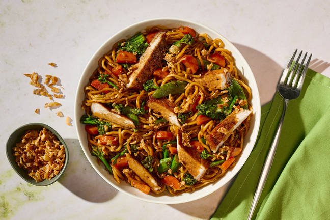 Speedy Glazed Pork Steak and Hoisin Noodles