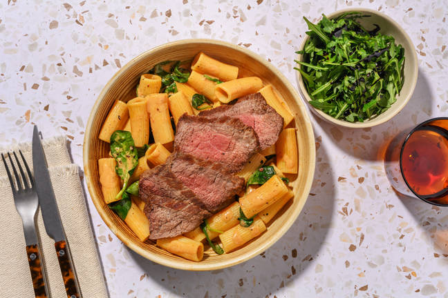 21 Day Aged Rump Steak and Creamy Cajun Rigatoni