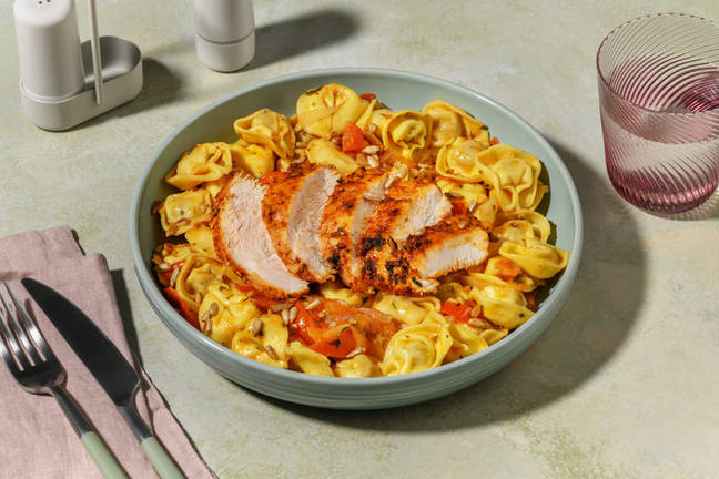 Hähnchenbrust auf Ricotta-Spinat-Tortelli