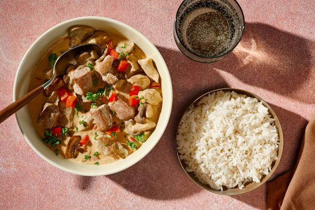Poêlée crémeuse de filet mignon de porc aux champignons