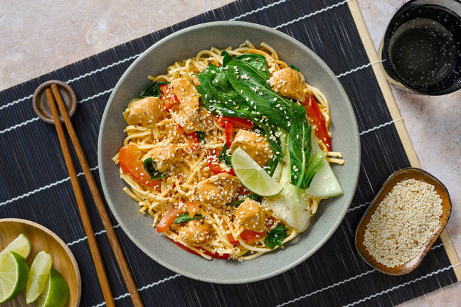 Fragrant Red Thai Style Chicken Noodle Laksa