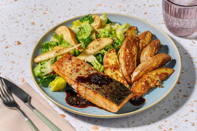 Lachs in Honig-Soja-Glasur