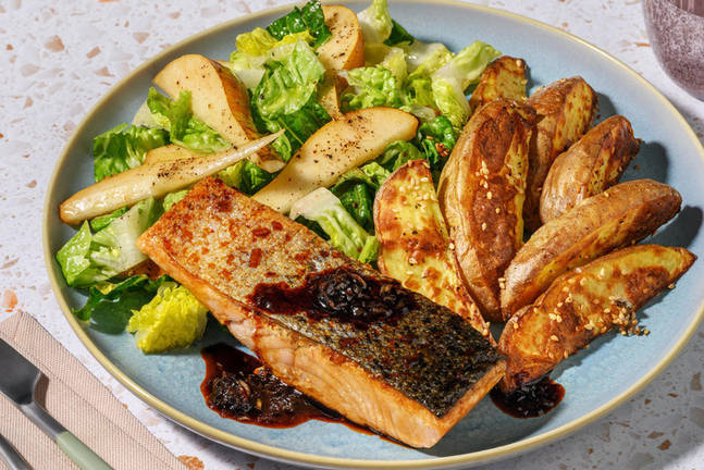 Lachs in Honig-Soja-Glasur