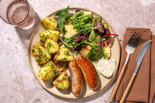 Sausages and German Style Warm Potato Salad