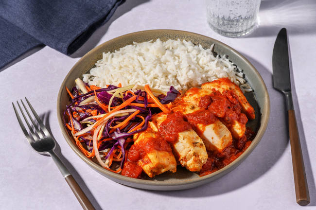 Poulet in BBQ-Tomatensauce mit Hirtenkäse