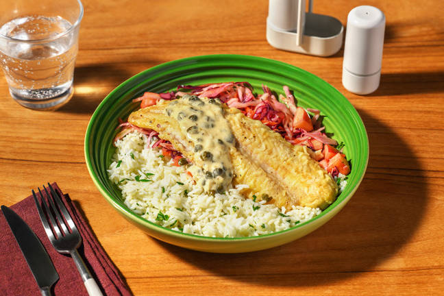 Fischfilet in Kapern-Rahm-Sauce