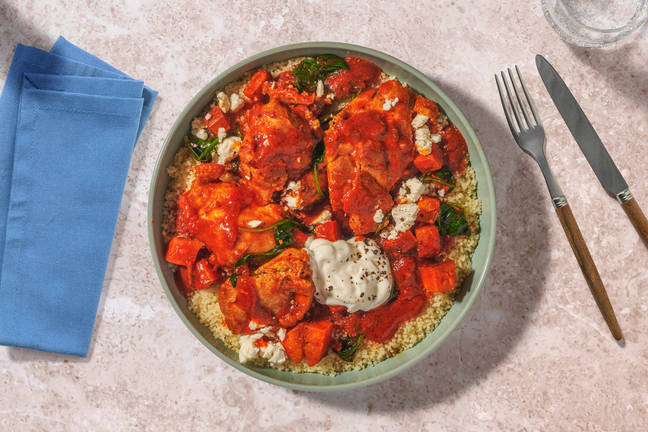 Moroccan Style Chicken and Roast Sweet Potato Stew