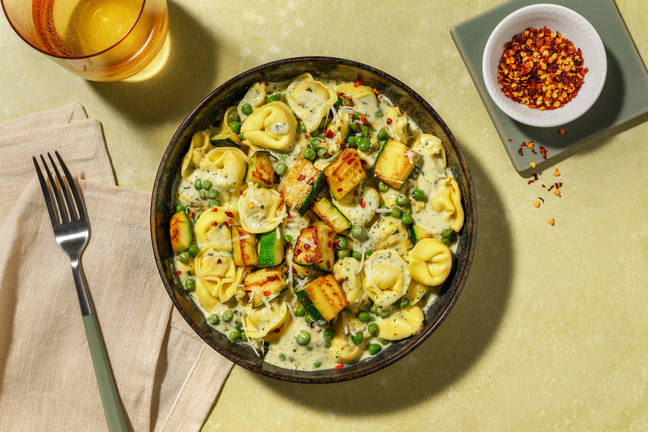 Creamy Pesto Ham Tortelloni