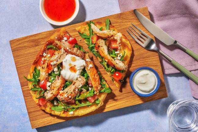 Gyros Inspired Sweet Chilli Chicken Flatbread