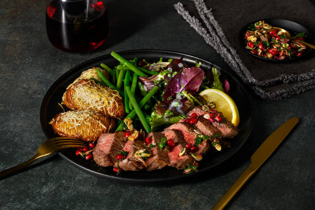 Rindersteak mit  Granatapfel-Gremolata