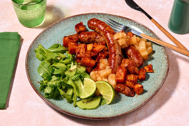 Peri Peri Glazed Sausages and Roasted Sweet Potato