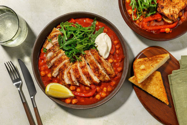 Speedy Peri Peri Chicken Thighs and Spiced Chickpeas