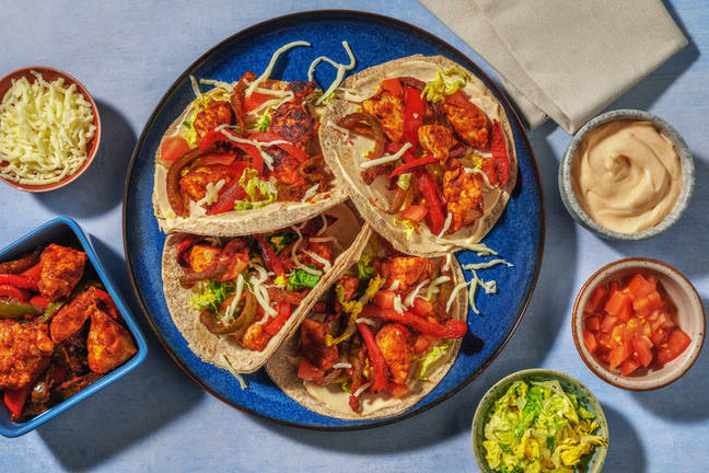 Fajitas de poulet-fromage & mayo au chili
