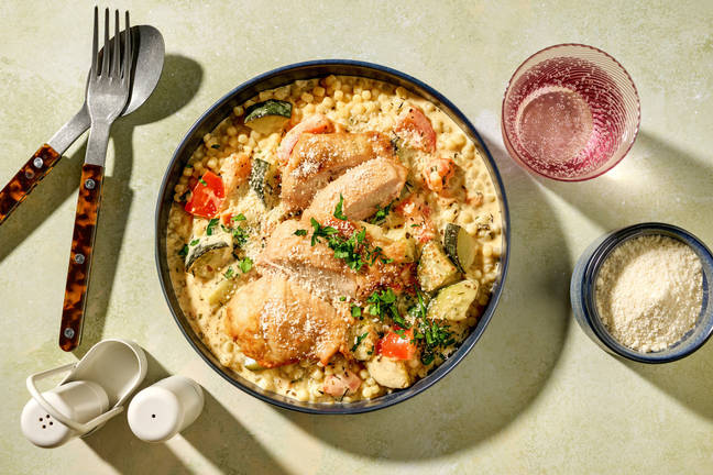 Creamy Chicken and Mediterranean Style Veg Soup