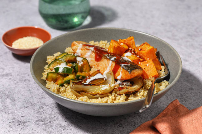 Gochujang Salmon Quinoa Poke Bowl