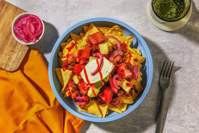 Cheesy Loaded Veggie Nachos