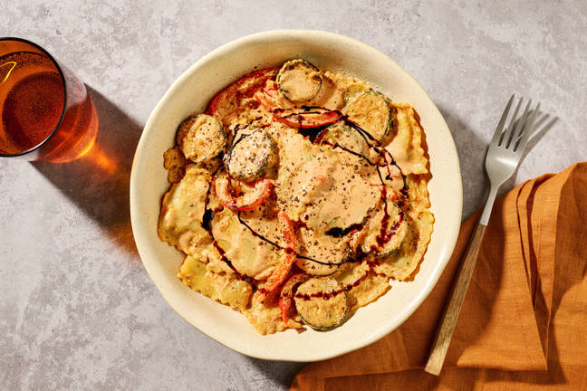 Creamy Tomato 'Nduja and Red Pepper Ravioli