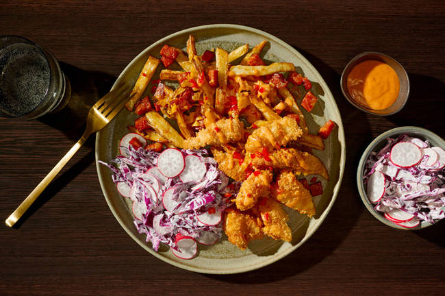 Gochujang Chicken and Chorizo Fries