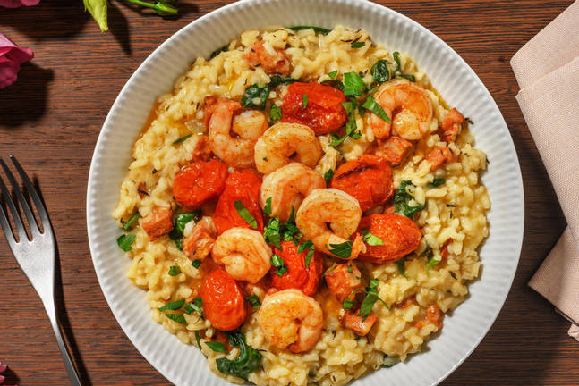 Valentins-Risotto mit Garnelen & Chorizo