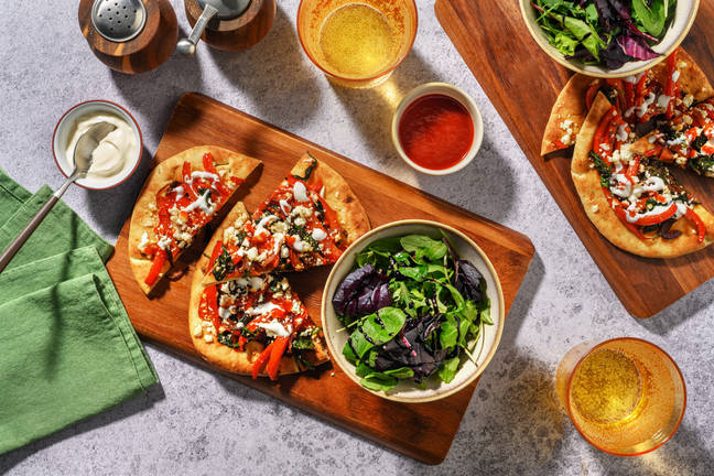 Quick Harissa Vegetable Loaded Naan