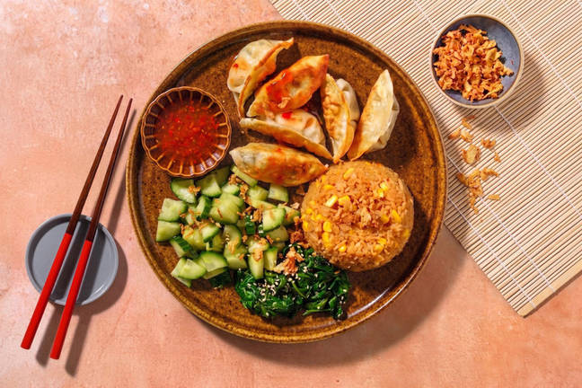 Vegetable Gyoza and Miso Brown Rice Bowl