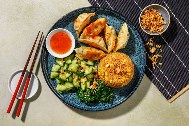 Vegetable Gyoza and Miso Brown Rice Bowl