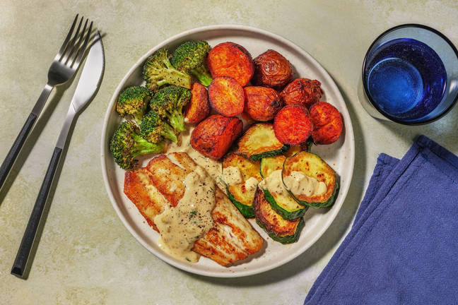 Basa and Broccoli in Tarragon Sauce