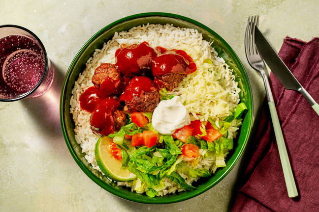 Air Fryer Chipotle Beef Meatball Burrito Bowl
