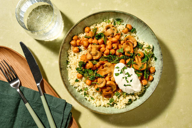Cashew Curried Chickpea Couscous Bowl