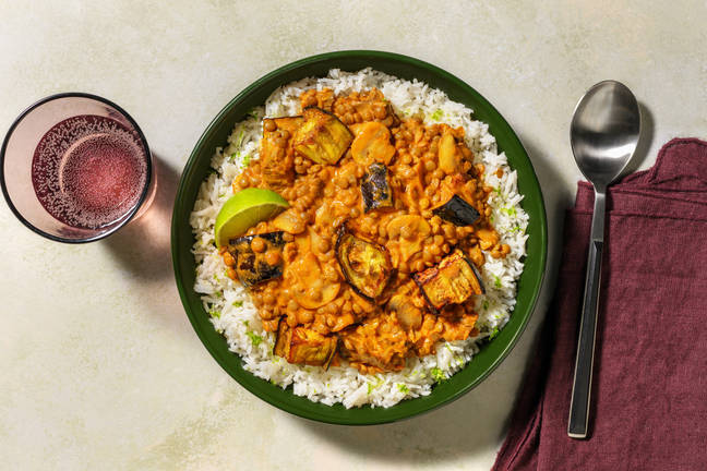 Creamy Aubergine and Lentil Curry