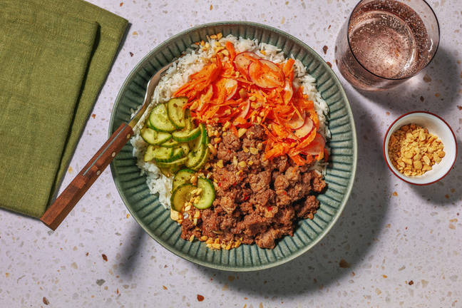 Mixed Mince and Rainbow Veg Vietnamese Bowl
