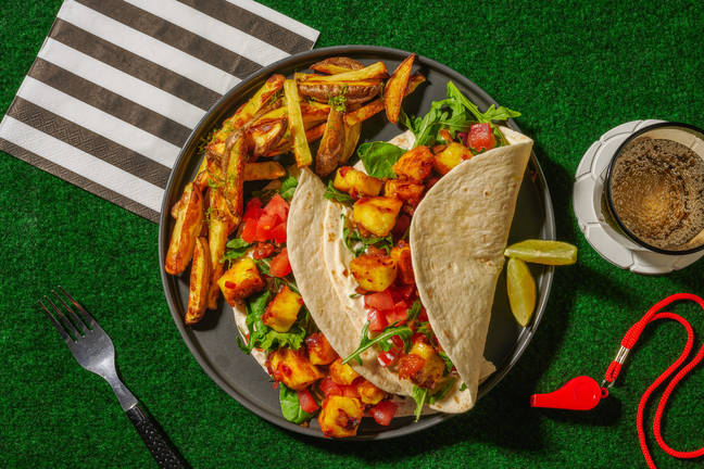 Sticky Spiced Mango Glazed Paneer Tacos