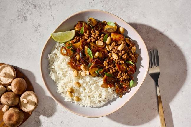 Stir-Fry mit Hähnchenhack & Shiitake