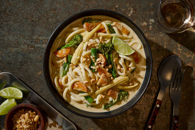 One Pan Thai Green Style Veggie Noodle Soup